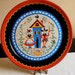 Large Round Pennsylvania Dutch Metal Tray