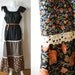 The Prairie Dress - Vintage 60s Tiered Floral Lace Maxi Dress
