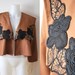 The Harper Jacket - Vintage 40s Brown Flared Flower Applique Jacket Coat Bolero