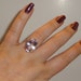 Reserved for Jodee T Sterling Silver Oval Light Pink Quartz Ring Size 13