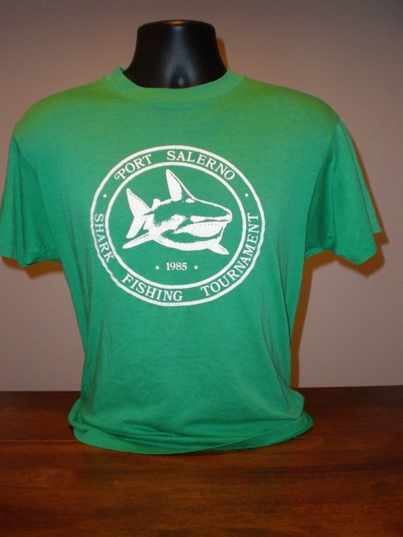 Vintage 1980s Shark Fishing Tournament T-Shirt Port Salerno