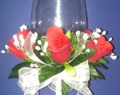 1 - 20 oz. wine glass candle holder with roses