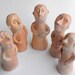 Set of 5 Small Primitive Ceramic Figures (Collection). Primitive art , primitive art figures for home decor.