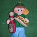 Polymer Clay Christmas Ornament Boy with Hot Dog and Ketchup