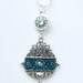 Aqua Silver Pendant, Gift For Her, Peacock Colors, Abstract Pendant, Delicate Jewelry, Body, Mind, Spirit, Birth, Significance Of Three