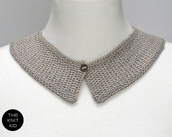 knitted collar beige grey gray greige cotton theknitkid