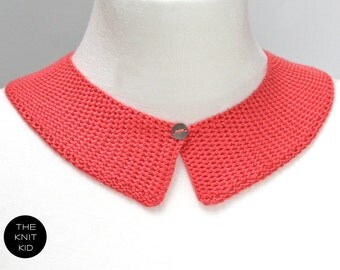 knitted collar coral red orange red cotton theknitkid