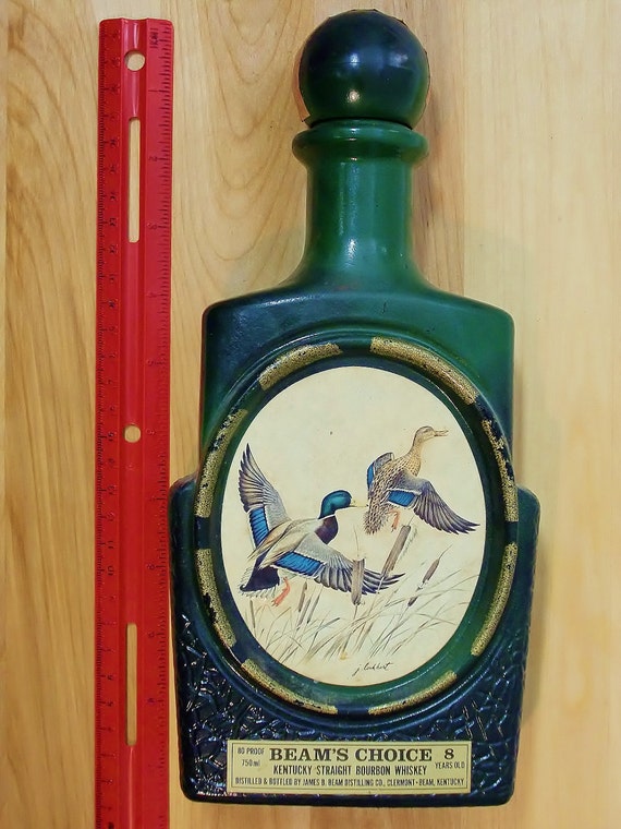 Vintage Bourbon Decanter Beams Choice Bottle with Lockhart