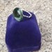 Green adjustable wire wrapped fused glass ring