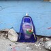 blue triangle fused glass pendant