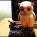 SOLD Reserved for Tamara Vintage Cast Iron Owl Money Bank