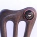 Wooden hair fork, 3 prong, Hair sticks, Locked heart, Wood, Walnut, Rose wood, Hairpin, Handmade