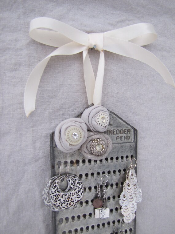 Upcycled Cheese Grater Earring Holder by GoldHeartSupply on Etsy