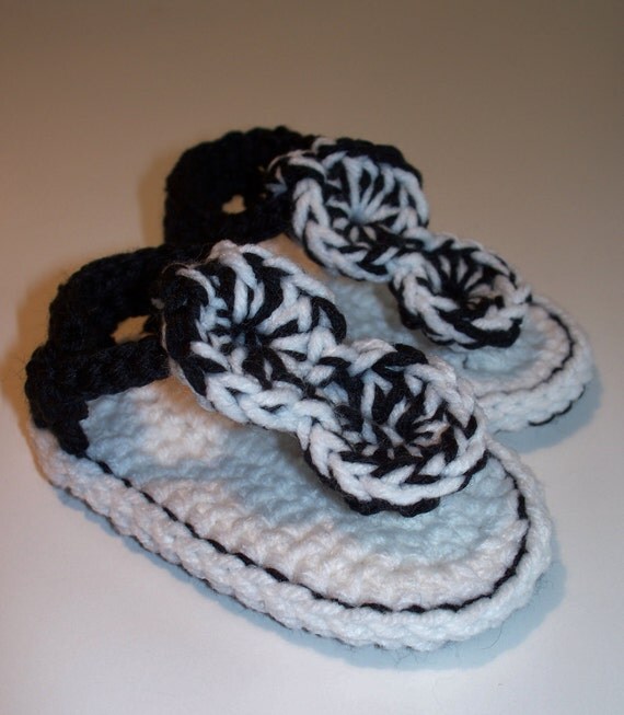 Zebra Baby Flip Flops - Baby Booties, Summer Sandals, Zebra Shoes