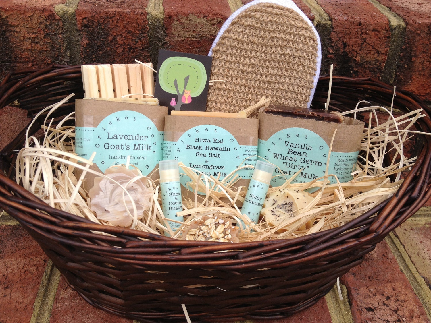 SOAP GIFT BASKET Handmade Soap and Lip by CricketCoveSoapCo