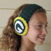 Ready To Ship Green Bay Packer Football Crochet Headband Earwarmer with Big G - Child/Adult
