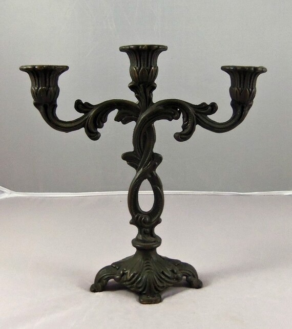 Art Nouveau Candle Holder Brass 3 Candle by ArtNouveauGal on Etsy