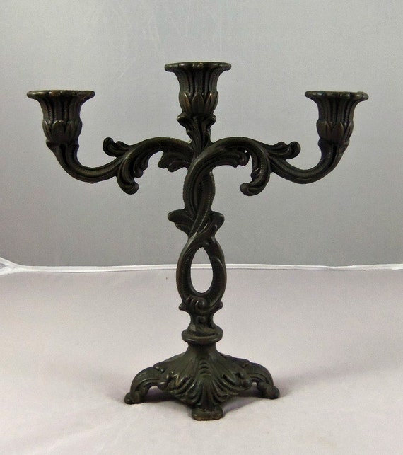 Art Nouveau Candle Holder Brass 3 Candle by ArtNouveauGal on Etsy