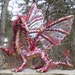 Ruby Red Jeweled Dragon with Crystal Ball, OOAK, Elfwood Moderators PICK with Swarovski Crystals/Free Standard Shipping