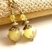 Pale yellow earrings vintage earrings yellow jade drops