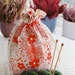 Large Knitting bag or Crochet bag with flower pattern. Perfect gift for knitters.