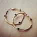 Vintage Golden Hoop Red Ruby Gem Earrings 1970's