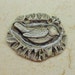 Bird in a Bush Porcelain Shabby Bohemian Pendant Hand Made