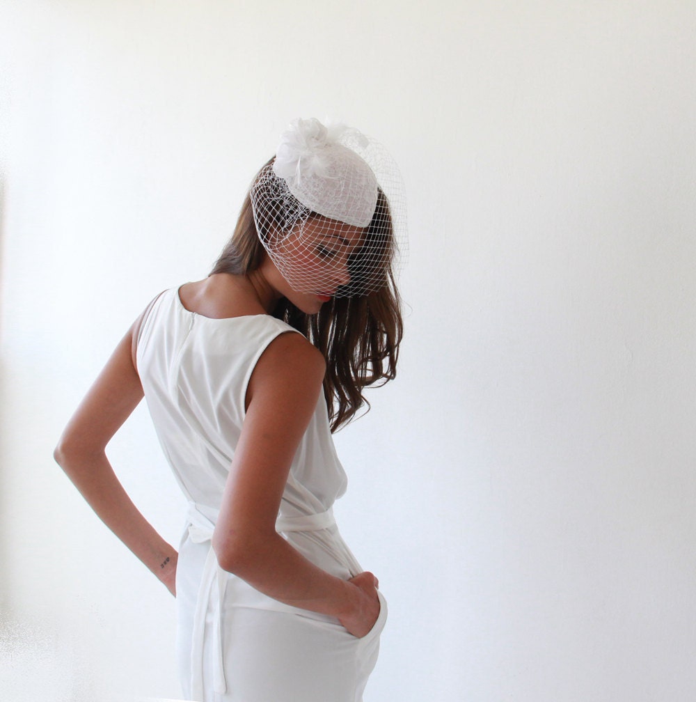 Cocktail white dress with pockets Bridal cocktail dress