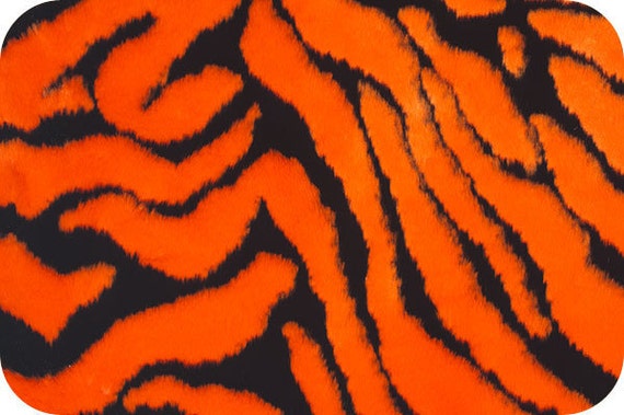 ON SALE!!! Bengal Tiger Faux Fake Fur Fabric Orange/Black 1 Yard