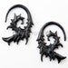 8G Pair Horn Nebula Gauged Plugs Organic Hand Carved Body Piercing Jewelry Earrings 8 Gauge