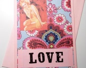 Pin Up Queen Handmade Greeting Card LOVE Anniversary Valentines Day Blank Card