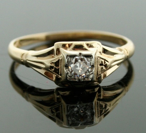 Antique Yellow Gold Engagement Ring   Il 570xN.332531722 