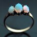 Antique Opal Ring - 14k Rose Gold with Three Oval Opals