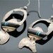 Horse Earrings - Vintage Sterling Silver Earrings with Onyx and Turquoise