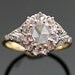 Antique Diamond Ring - 14k White and Yellow Gold with Rose Cut Diamond