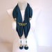 Scarf, Teal Turquoise Blue Women Jersey Scarf, Woman Scarf