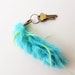 Neon Blue Furry Monster Tail - Key Chain Zipper Pull
