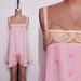 Antique 1920s flapper teddy. Pink lace lingerie chemise onesie