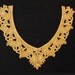 Hand-Beaded Appliques for Neckline & Sleeves. Gold, V-Neck Collar. Bullion Patch