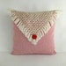 Red and Cream Fringe Pillow