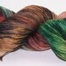 Hand Dyed Yarn Superwash Sock Wool Energized Green Brown Rust Red 2325