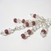 Silver Swarovski Crystal Drop Necklace with Red Seed Beads - Fire and Ice