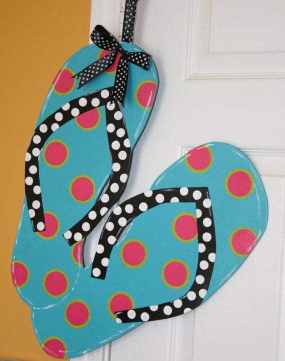 Items similar to Double Flip Flops Door Hanger on Etsy