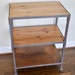 3 shelf barn wood and metal bedside table