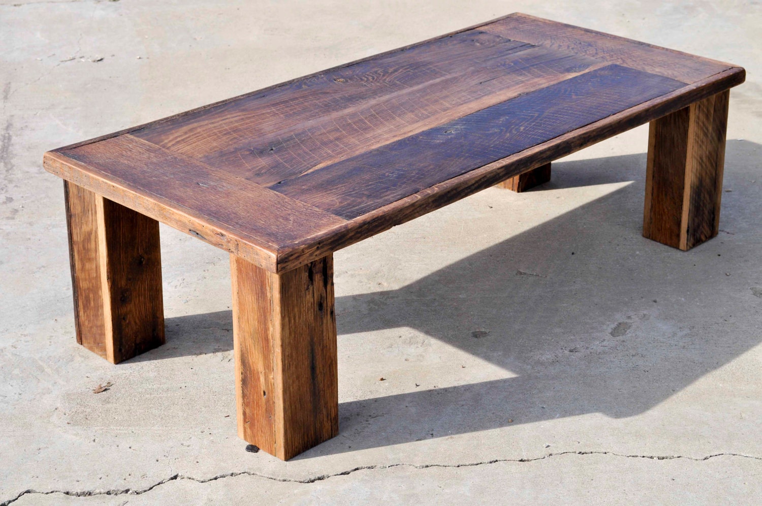 Reclaimed Oak Barn wood Coffee Table The Herc by DohlerDesigns