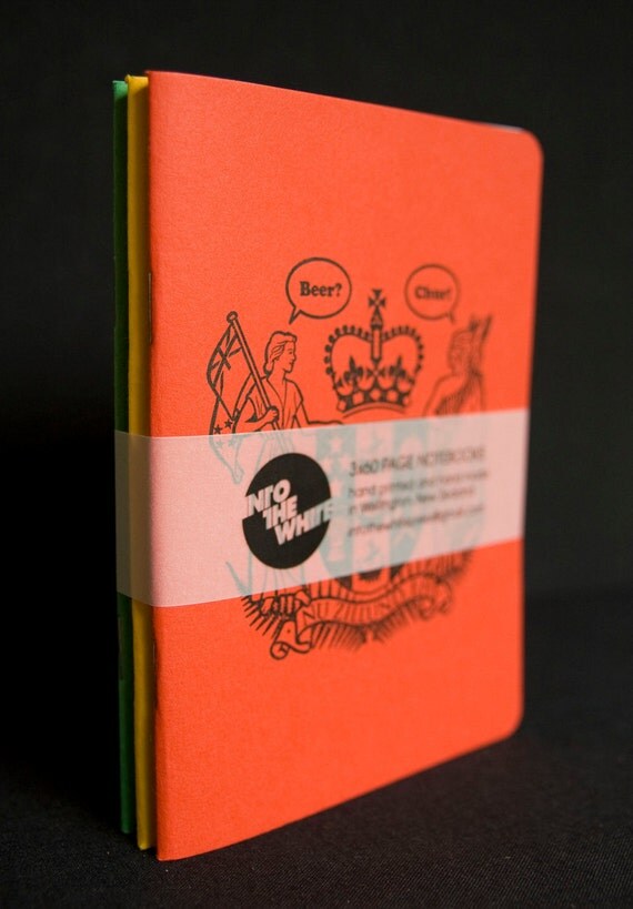 Items similar to Set of 3 Notebooks with Letterpress Covers on Etsy