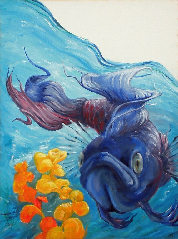 Items similar to betta fish painting on Etsy