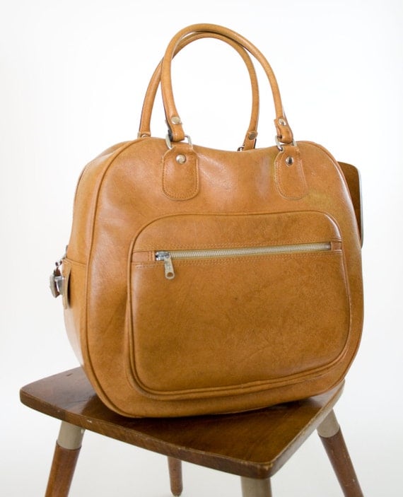 vintage 60s brown leather bag by FoxandBearVintage on Etsy