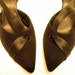 Black satin ribbon,rhinestone buckle slingback shoes size 6 1/2M from the sixties