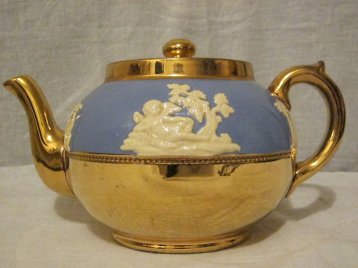 Vintage Gibson Staffordshire Teapot with Gold bottom and